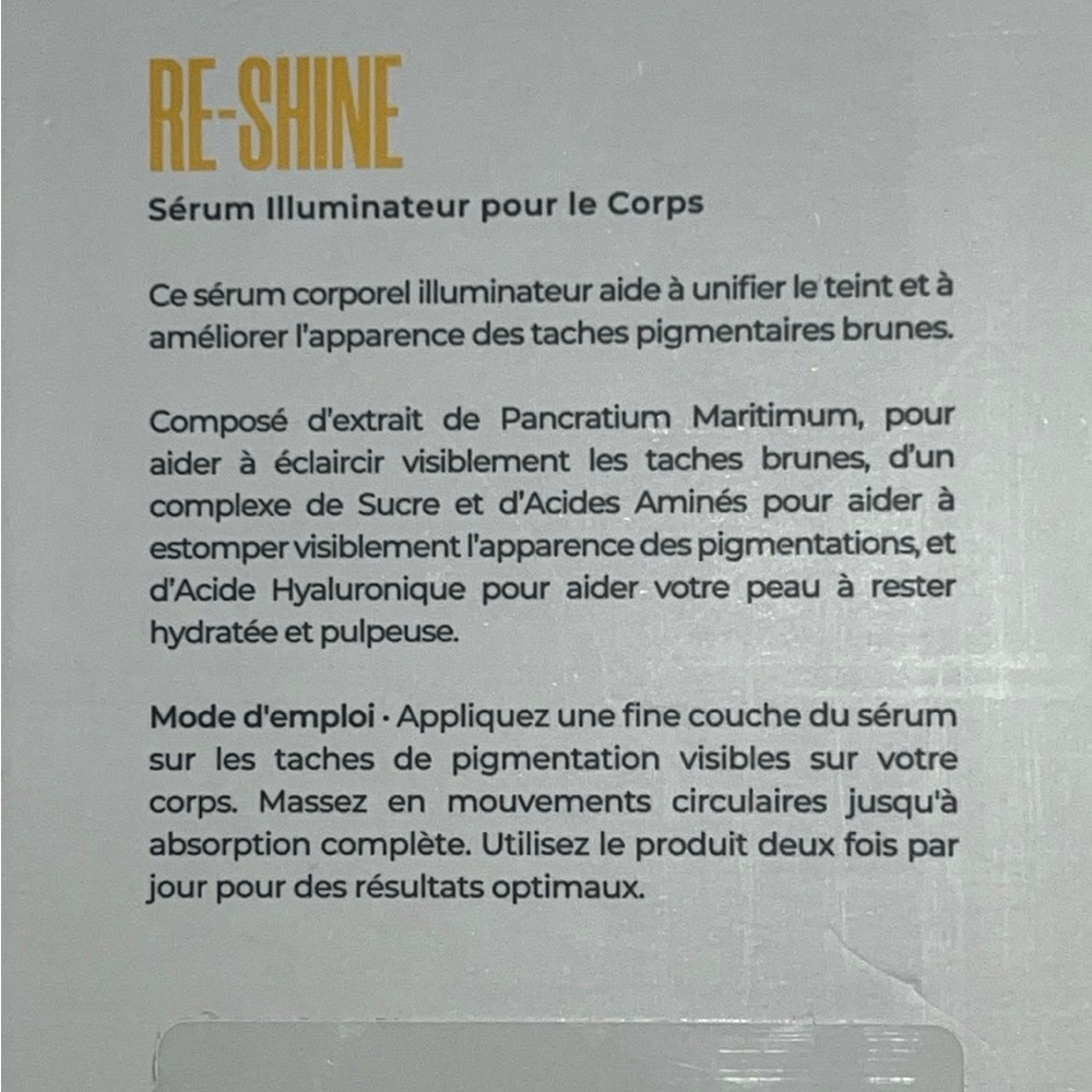 •2/3• Maëlys RE-SHINE Illuminating Body Serum 3.5 100G •Brand New Sealed In Box• - Picture 4 of 4